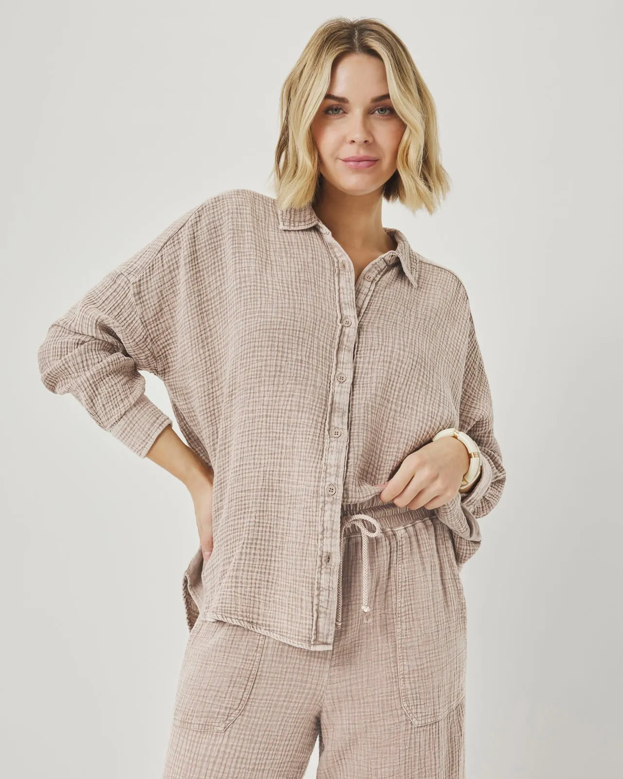 Ava Gauze Button Down sold by Splendid product image thumbnail 2