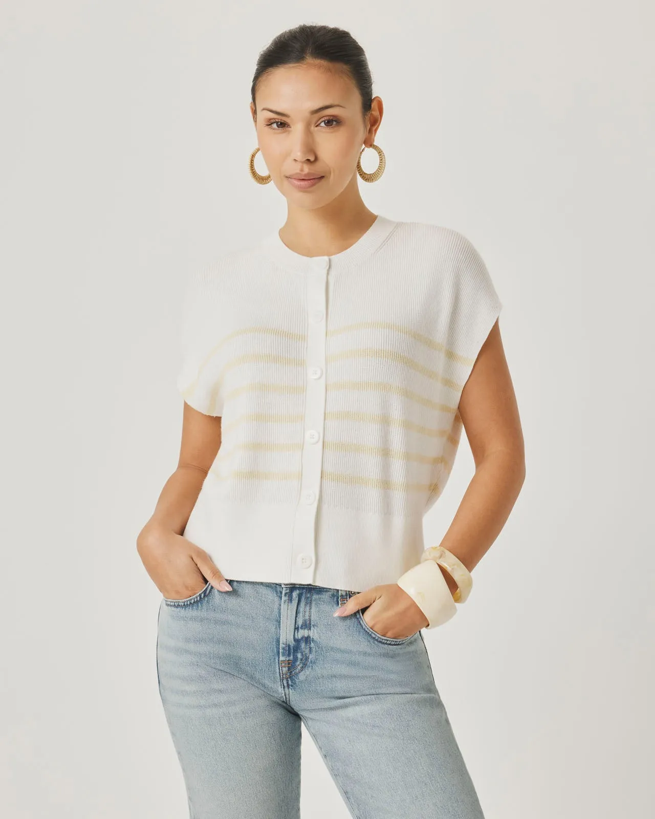 Splendid x @Cellajaneblog Sleeveless Striped Cardi sold by Splendid product image thumbnail 3