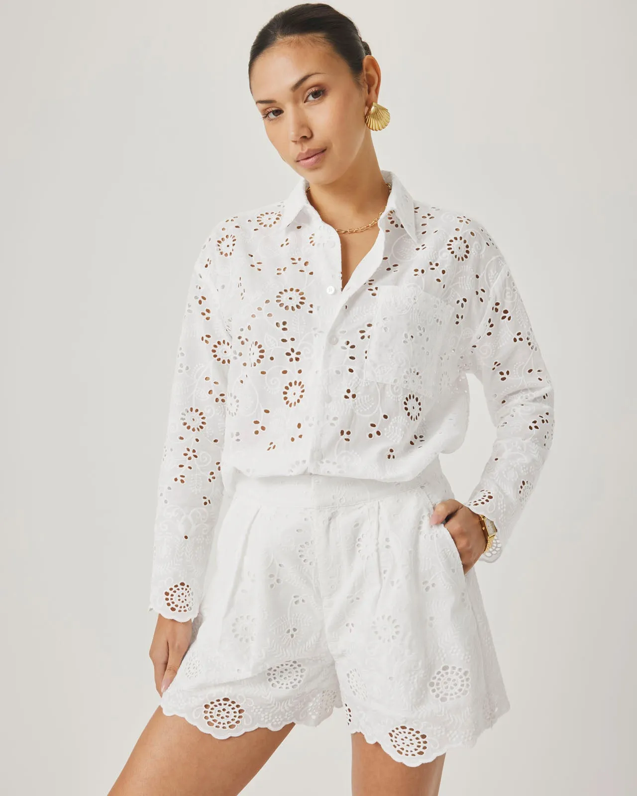 Splendid x @Cellajaneblog Eyelet Button Down sold by Splendid product image thumbnail 4