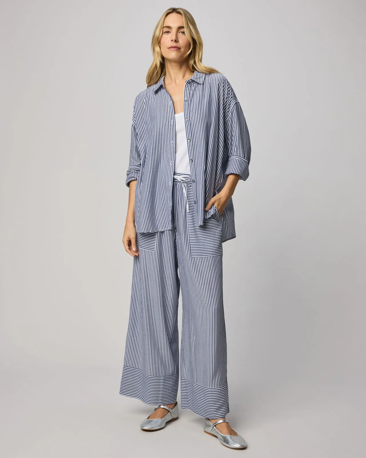 Ella Stripe Wide Leg Pant sold by Splendid