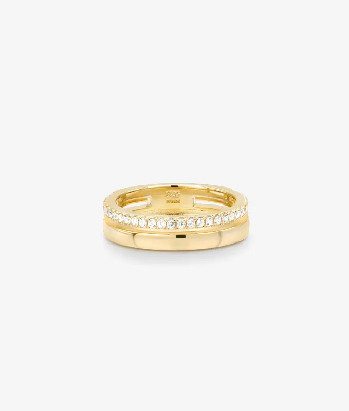 SHASHI Two Row Pave Ring made by Splendid