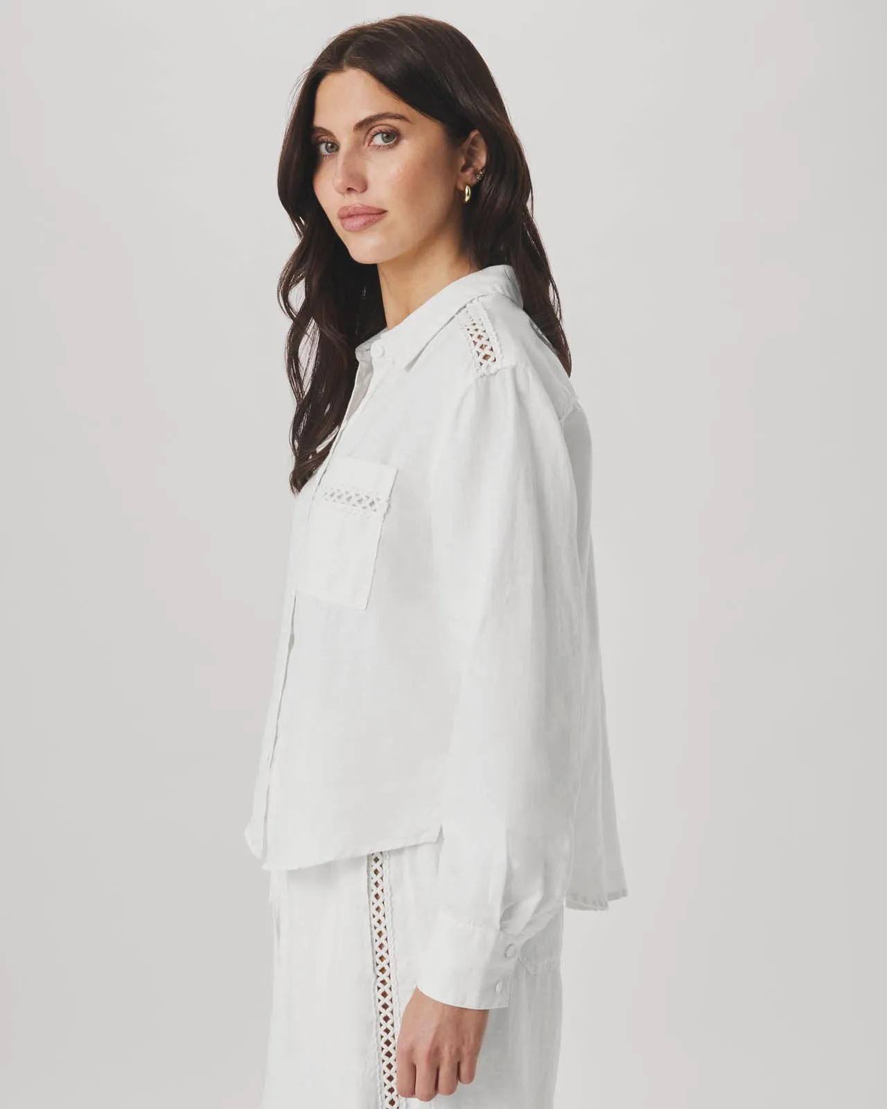 Stella Linen Trim Button Down sold by Splendid product image thumbnail 4