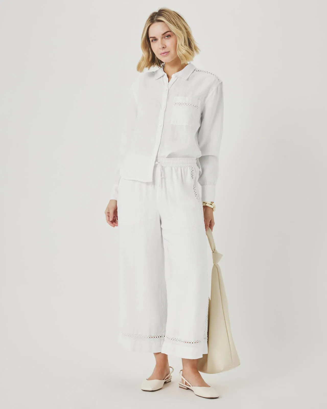 Stella Linen Trim Pant sold by Splendid
