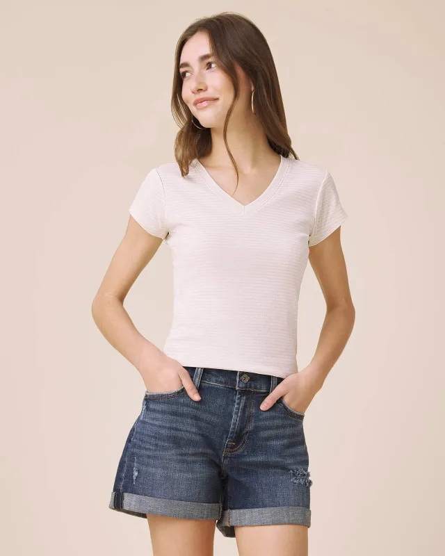 Josie Stripe V-Neck Tee made by Splendid
