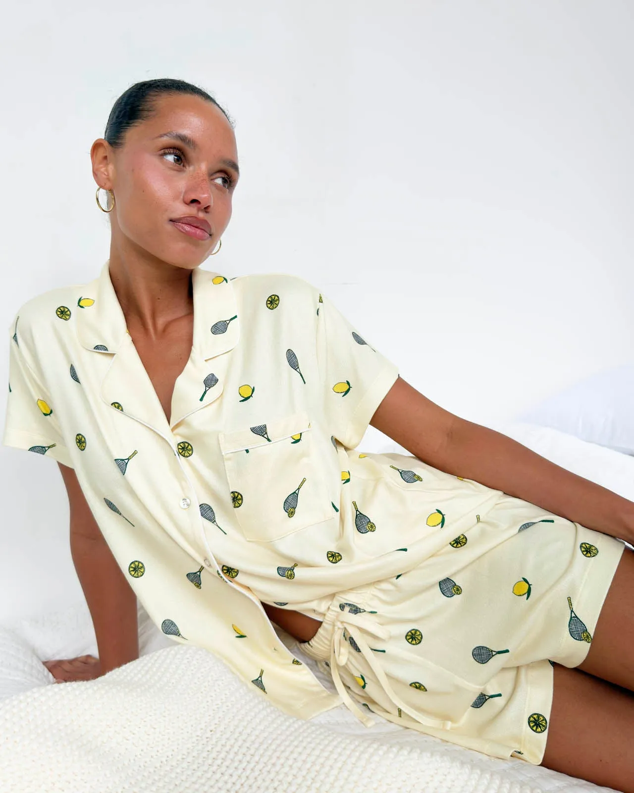 Lemon Tennis Flora Pillowsoft Short Set sold by Splendid