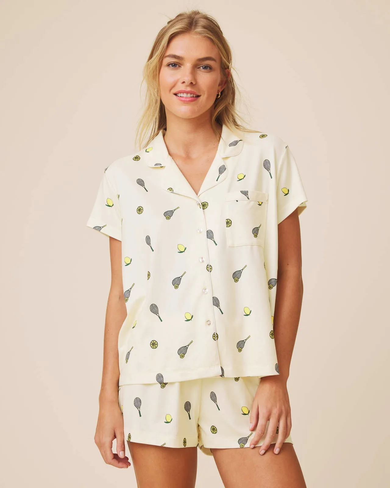 Lemon Tennis Flora Pillowsoft Short Set sold by Splendid product image thumbnail 2