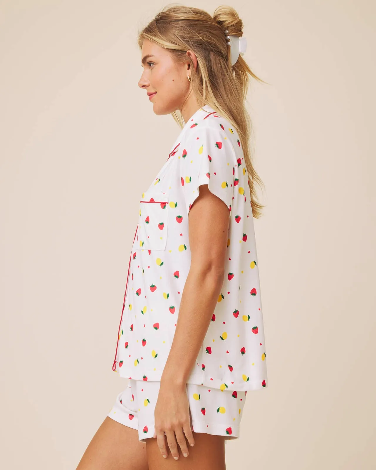 Strawberry Lemonade Flora Pillowsoft Short Set sold by Splendid product image thumbnail 4