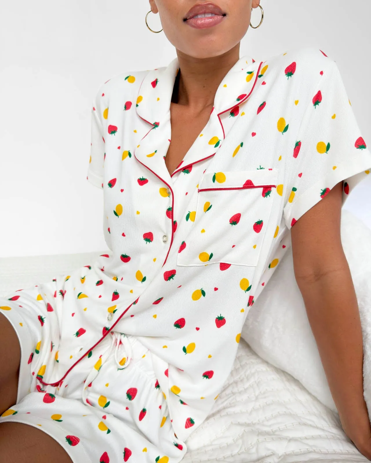 Strawberry Lemonade Flora Pillowsoft Short Set sold by Splendid