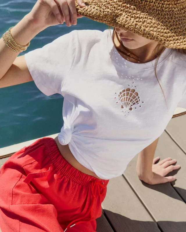 Seashell Embroidered Tee made by Splendid