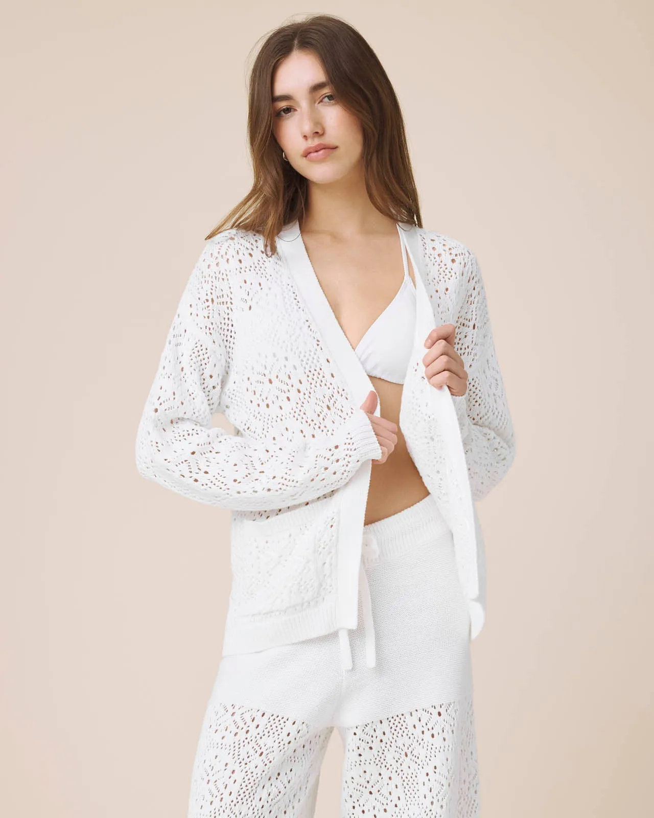 Beckham Crochet Open Cardigan sold by Splendid