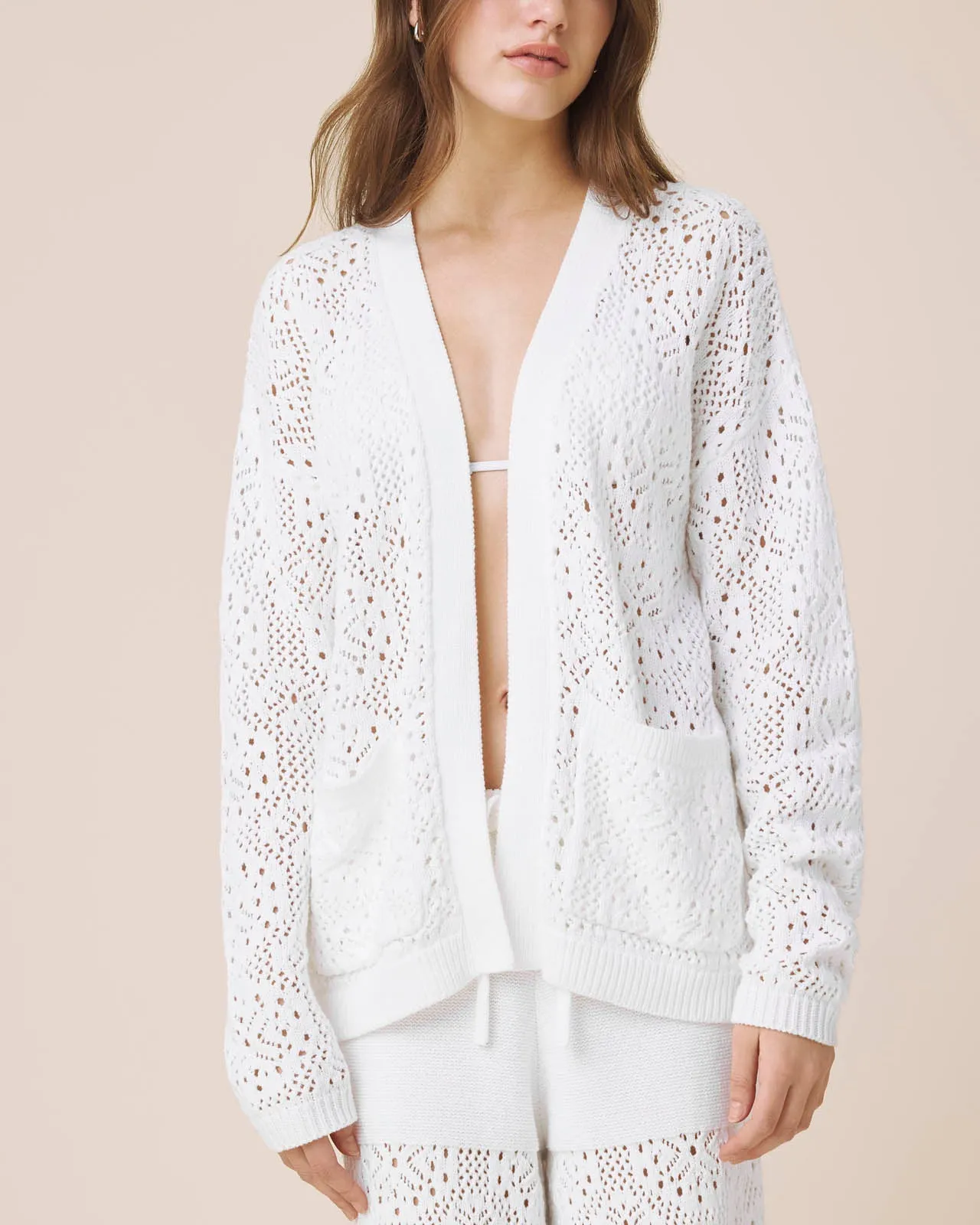Beckham Crochet Open Cardigan sold by Splendid product image thumbnail 3