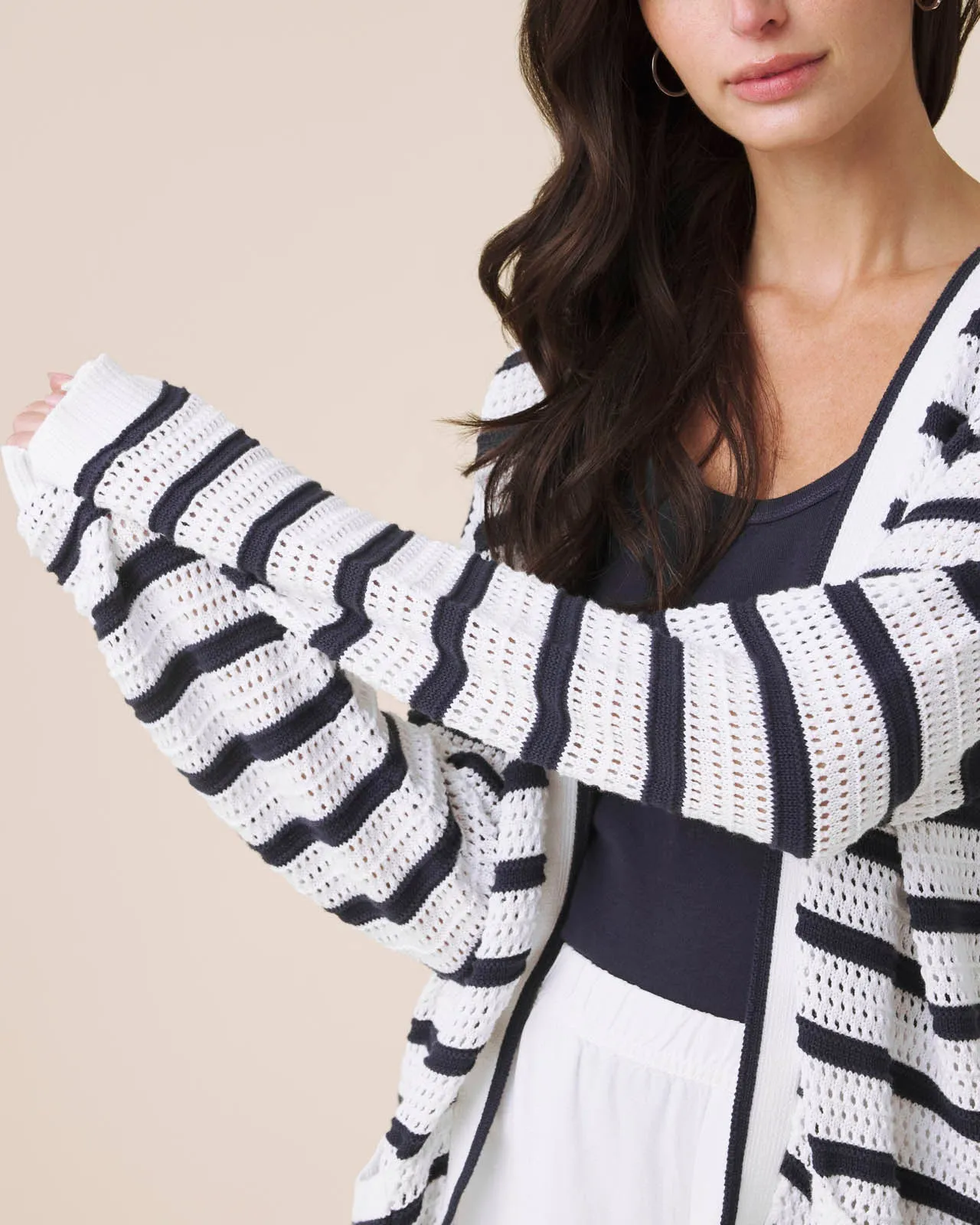 Beckham Stripe Open Cardigan sold by Splendid product image thumbnail 5