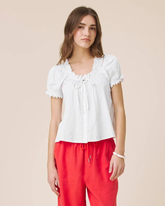 Gigi Puff Sleeve Top made by Splendid