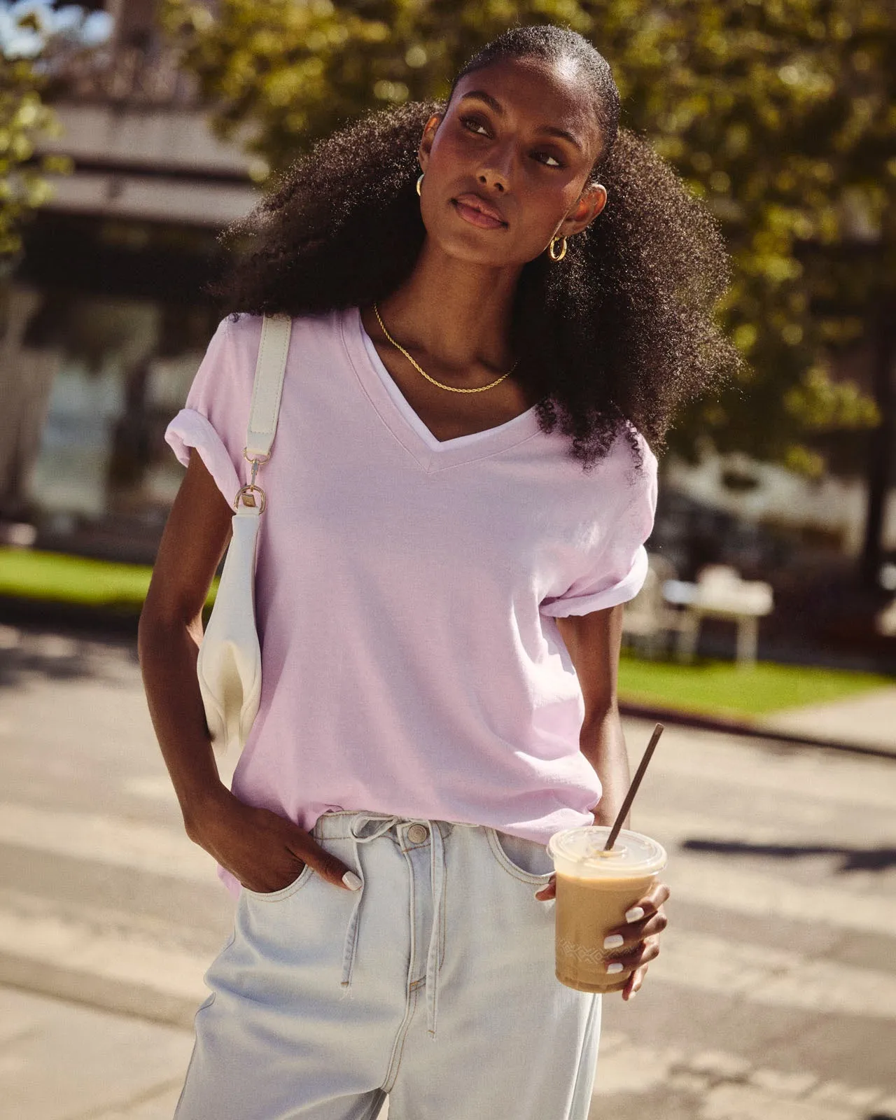 Louisa Boyfriend V-Neck Tee sold by Splendid