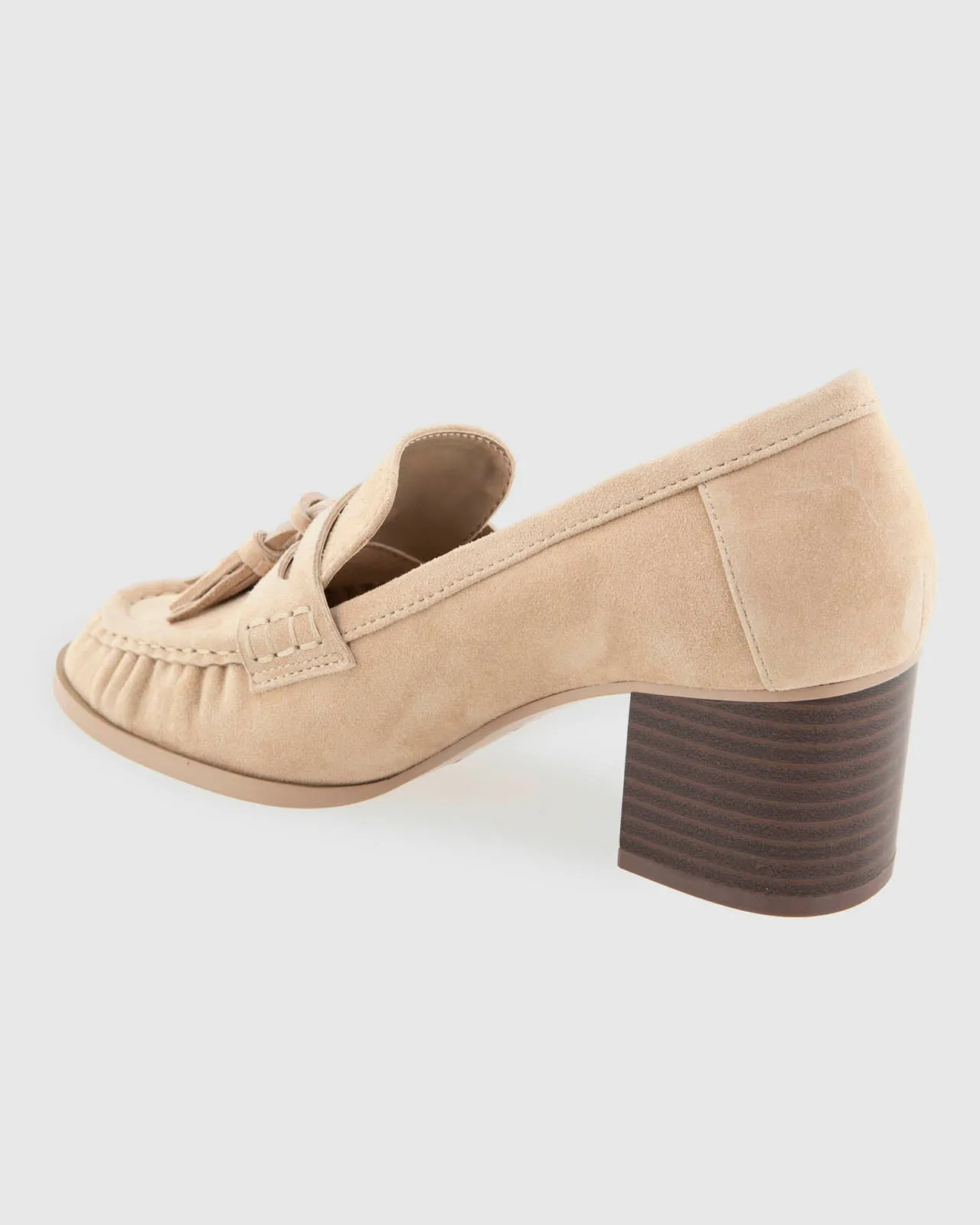 Martha Suede Heeled Loafer in Camel sold by Splendid product image thumbnail 3