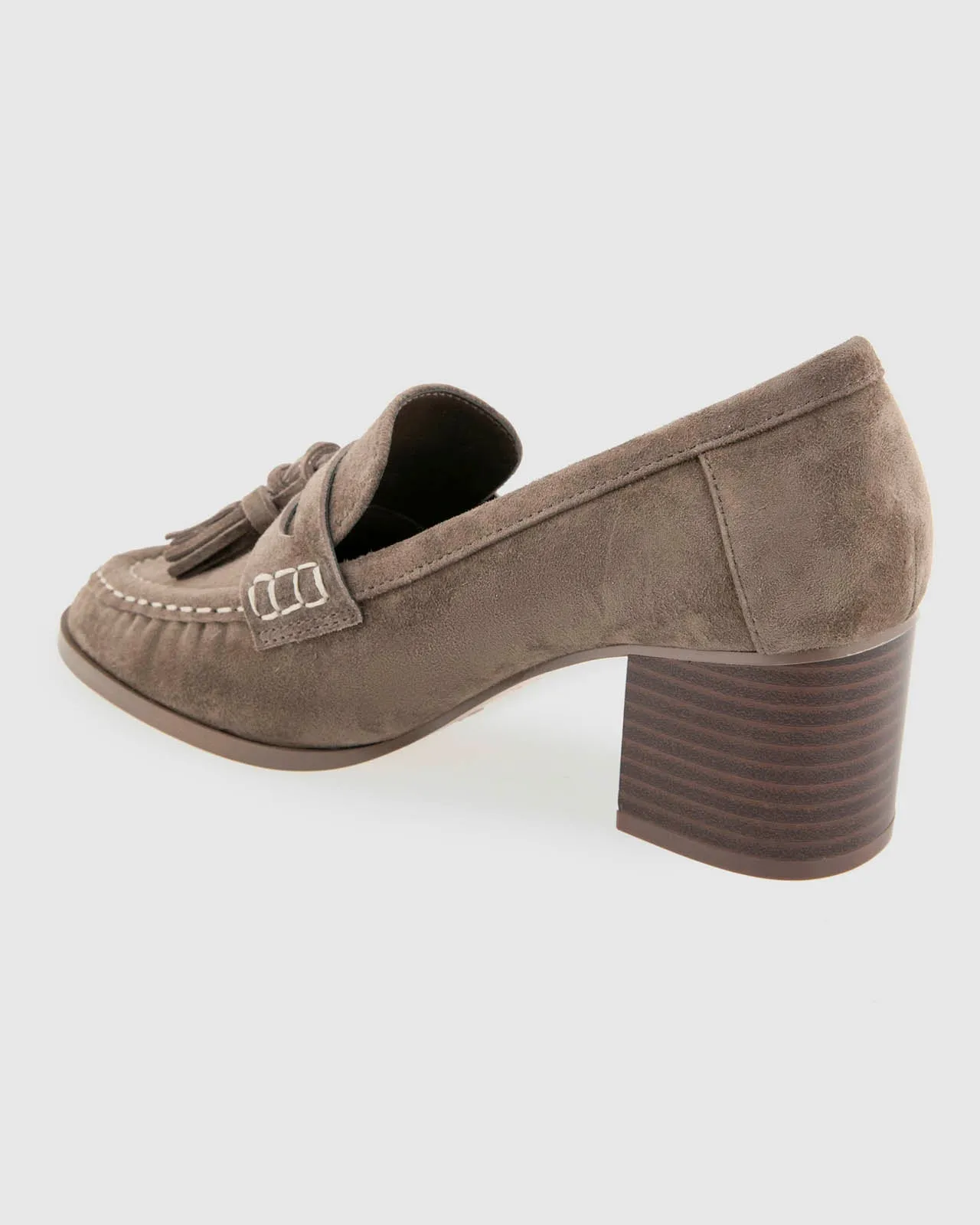 Martha Suede Heeled Loafer in Taupe Grey sold by Splendid product image thumbnail 3