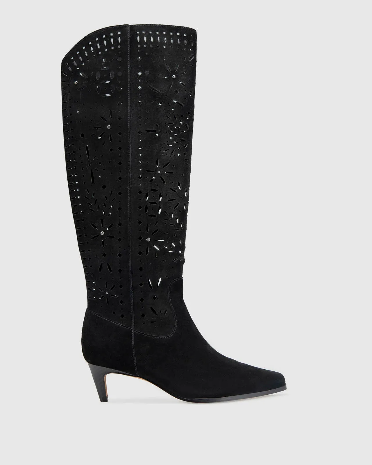 Josh Laser Cut Tall Suede Boot in Black sold by Splendid product image thumbnail 2