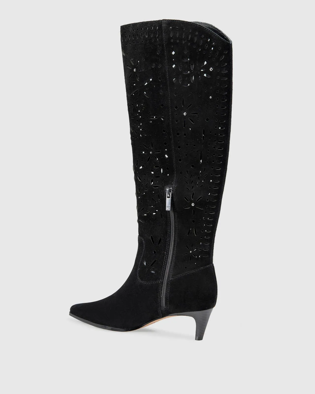 Josh Laser Cut Tall Suede Boot in Black sold by Splendid product image thumbnail 3