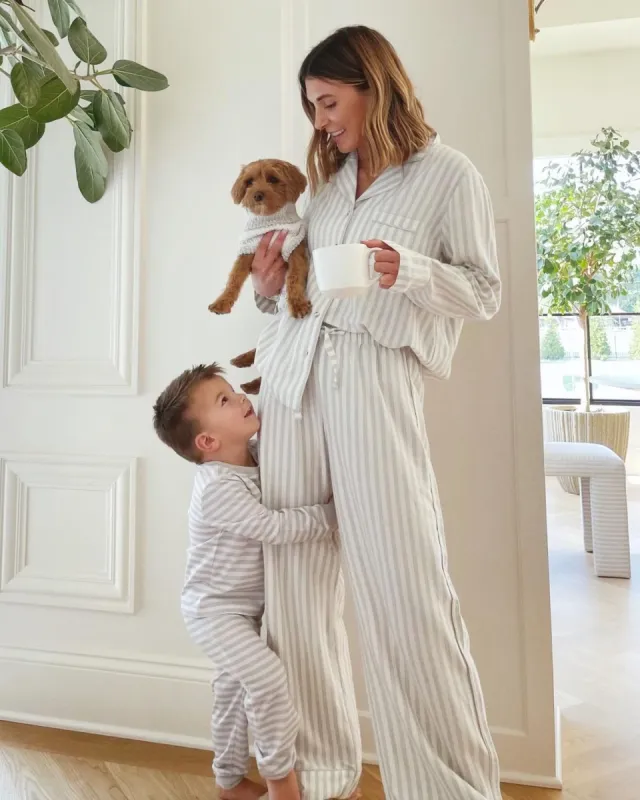 Woven Notch Collar Striped PJ Set sold by Splendid