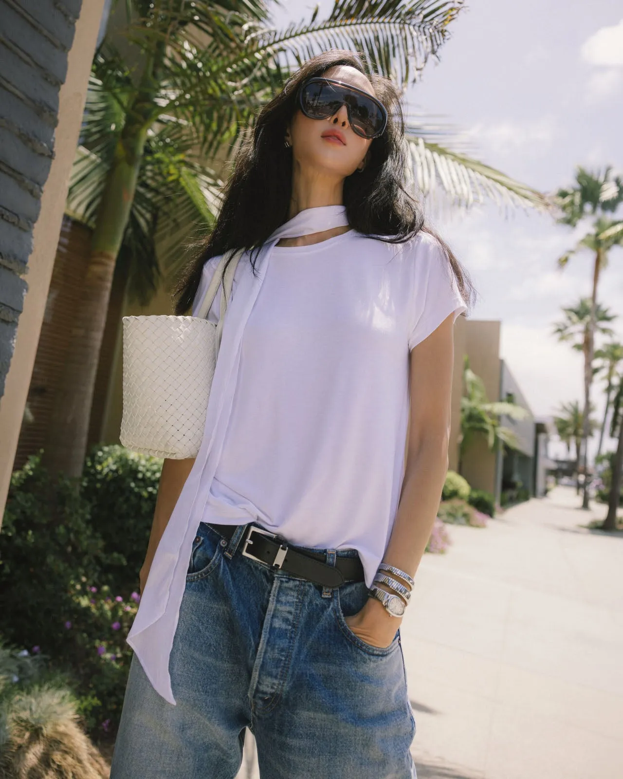 Splendid x @Chrisellelim: The Chriselle Tee & Scarf Set sold by Splendid product image thumbnail 2