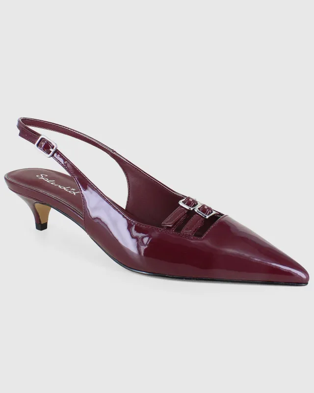 Vivi Kitten Heel in Wine made by VIDA