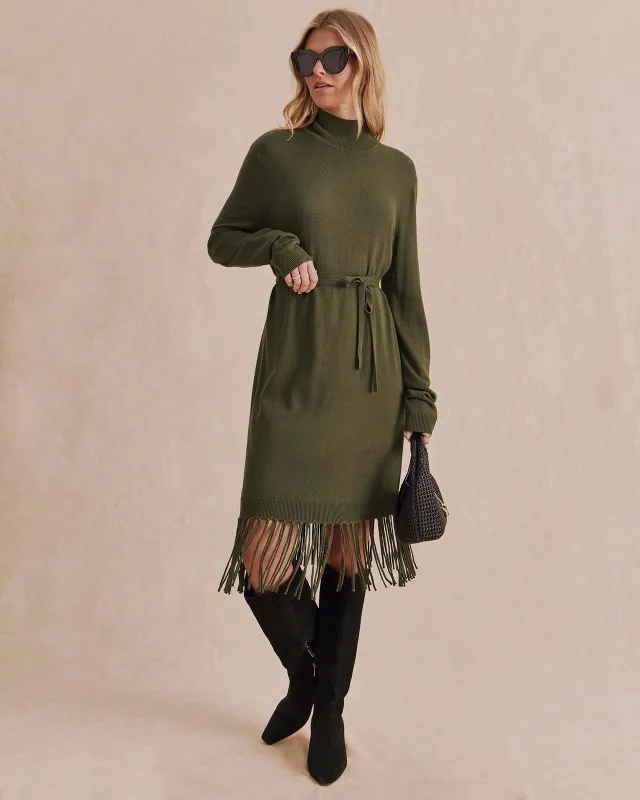 Sadie Fringe Sweater Dress made by Splendid