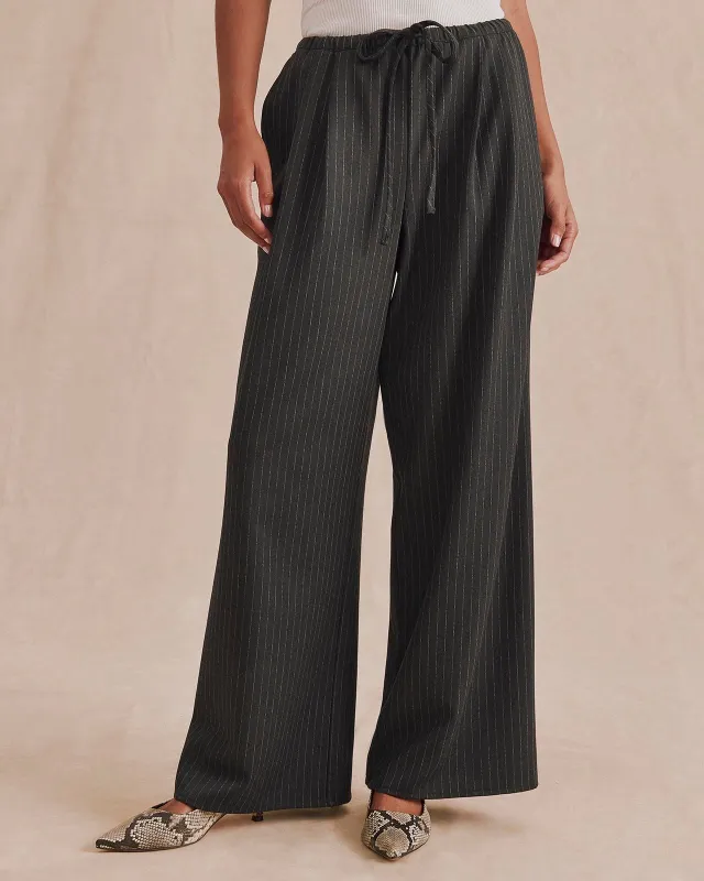 Valerie Pleated Pinstripe Pant made by Splendid