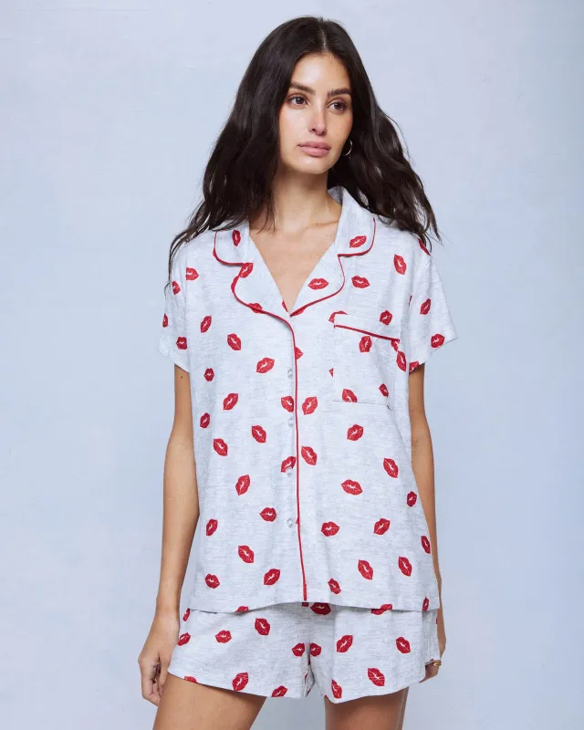 Lipstick Kiss Flora Pillowsoft Short Set made by Splendid