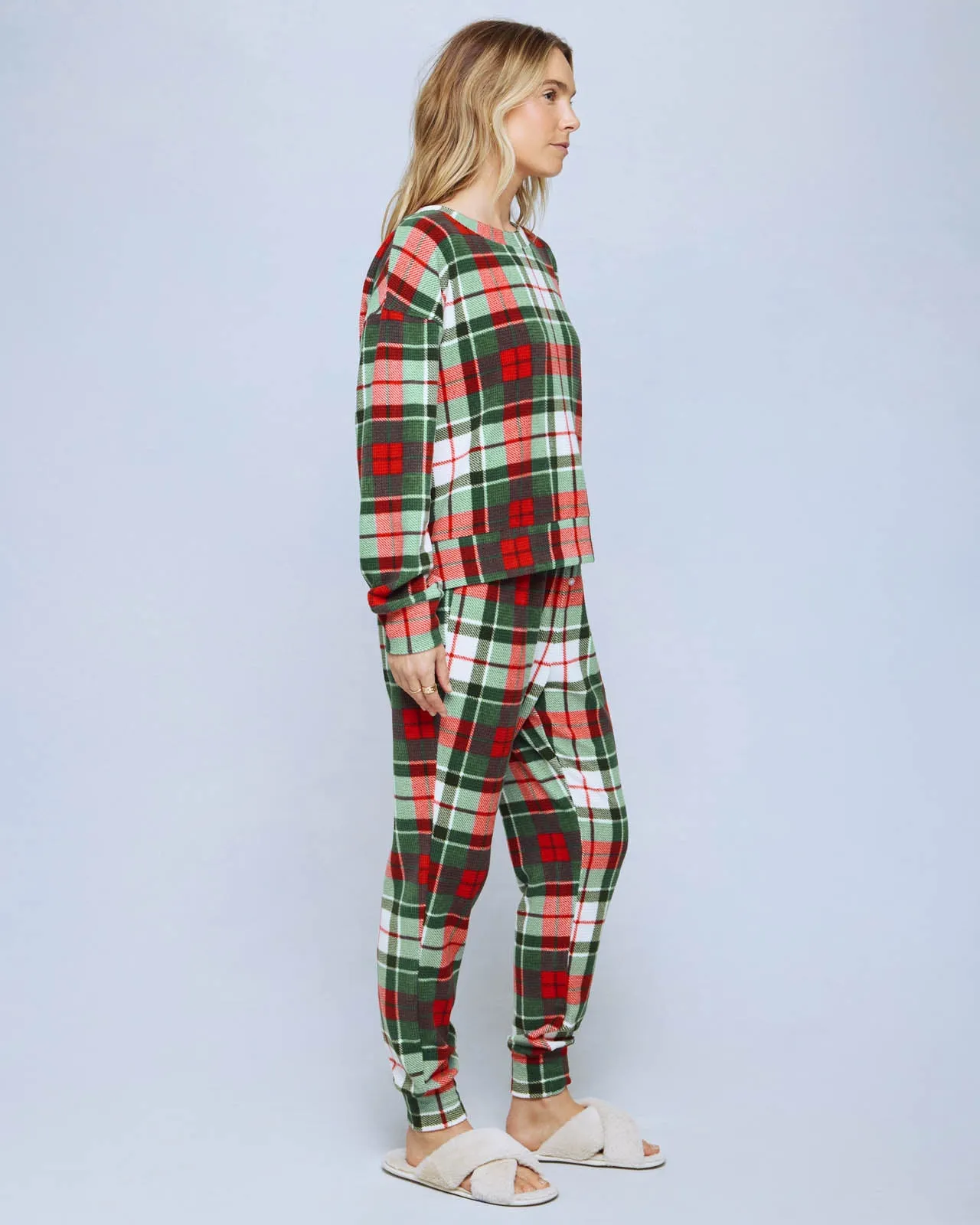 Holiday Plaid Marna Waffle Thermal PJ Set sold by Splendid product image thumbnail 3