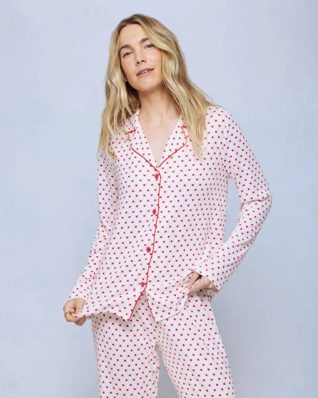 Holiday Hearts Pillowsoft Pant and Long Sleeve Set made by Splendid