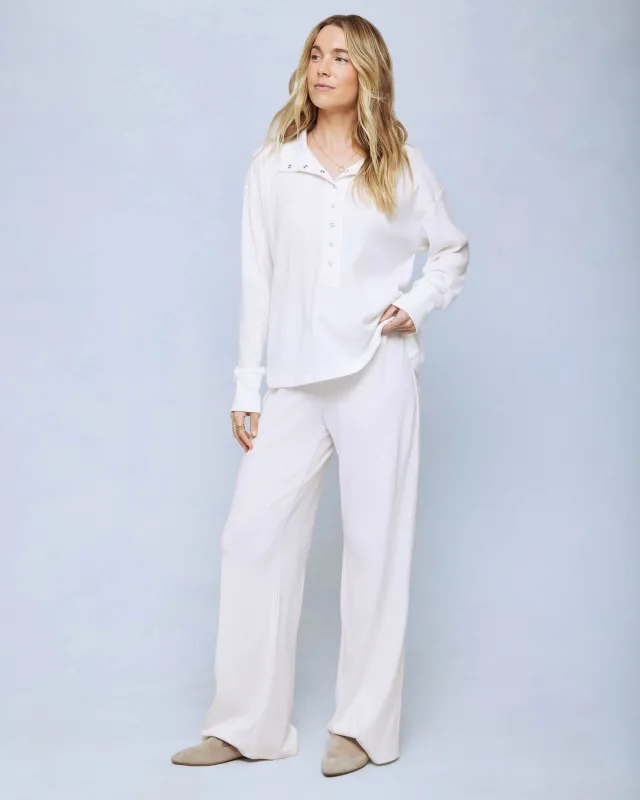 Ivory All Day Waffle Knit PJ Set made by Splendid