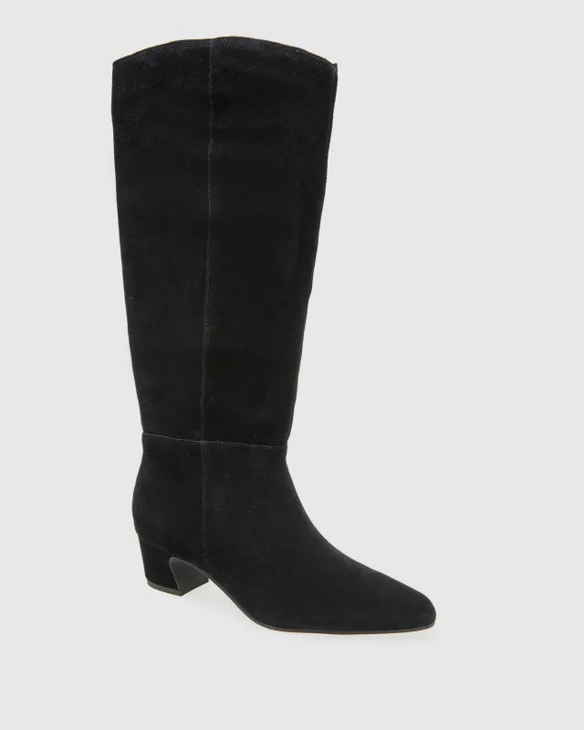 Lilian Suede Boot in Black made by VIDA