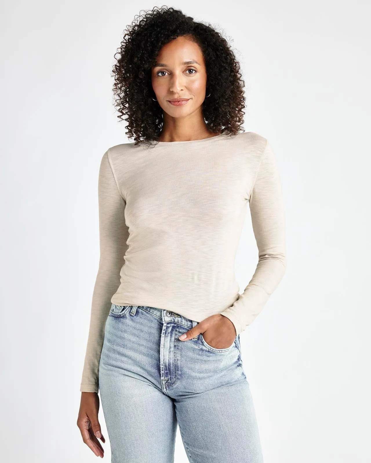 Eve Long Sleeve Slub Tee sold by Splendid product image thumbnail 3