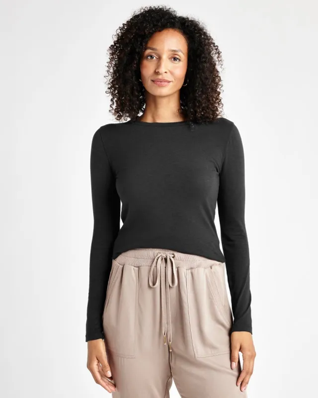 Eve Long Sleeve Slub Tee sold by Splendid