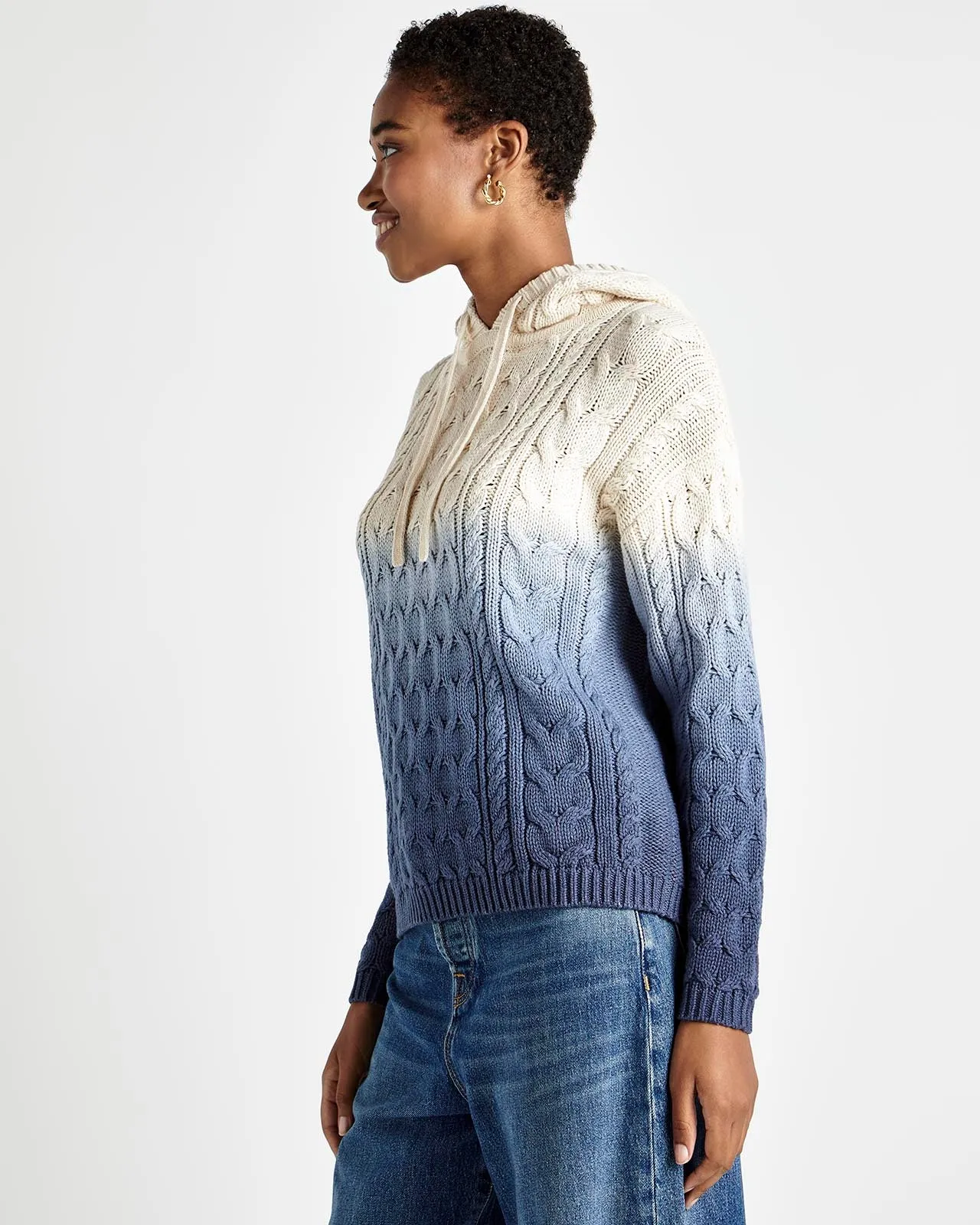 Dip Dye Cable Hooded Sweater sold by Splendid product image thumbnail 3
