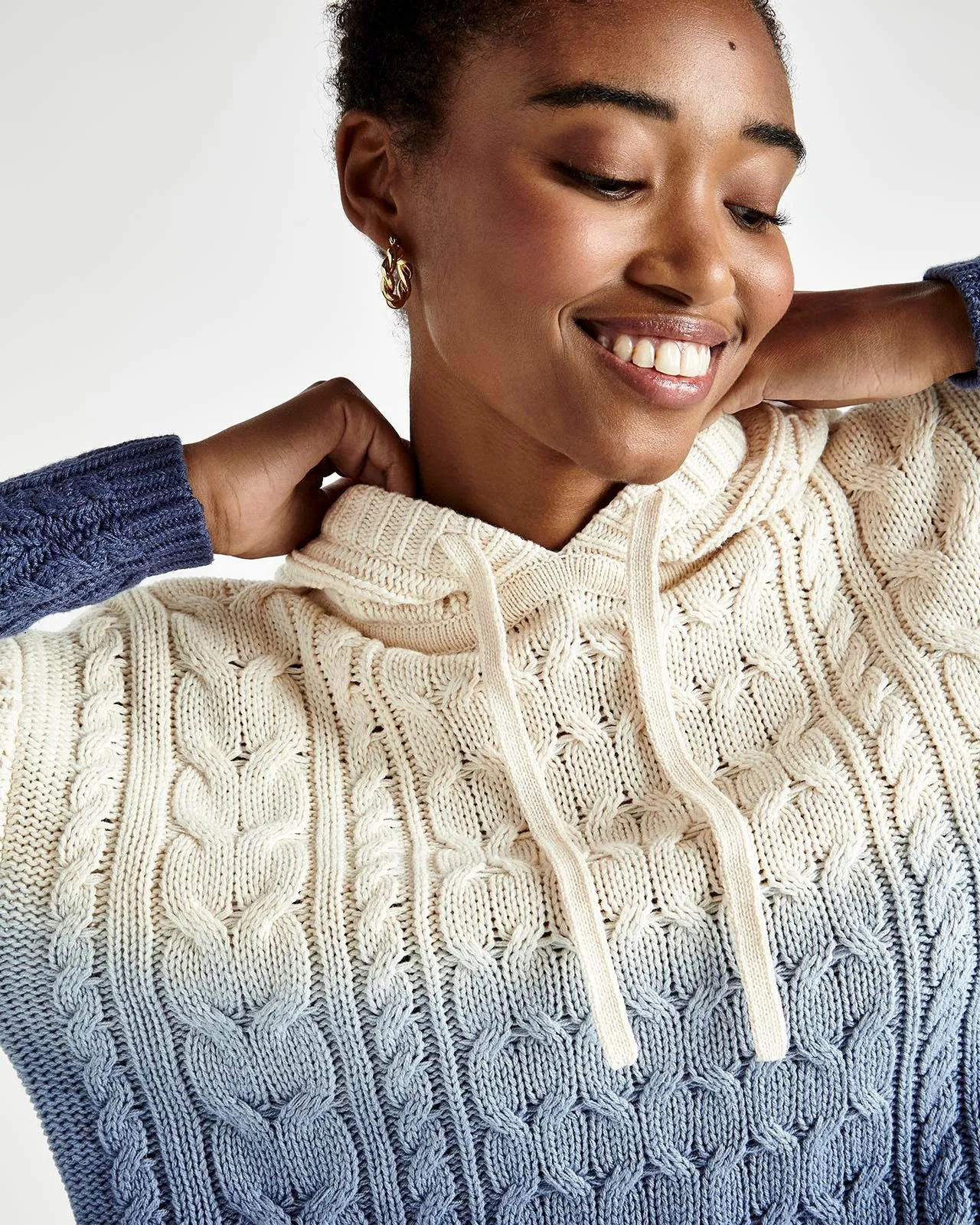 Dip Dye Cable Hooded Sweater sold by Splendid product image thumbnail 2