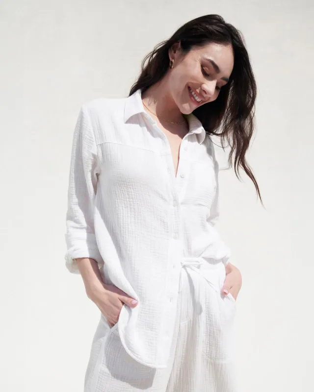 Kit Gauze Button Down Shirt sold by Splendid