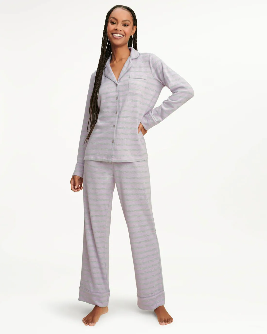 Pillow Soft Long Sleeve PJ Set in Lavender sold by Splendid