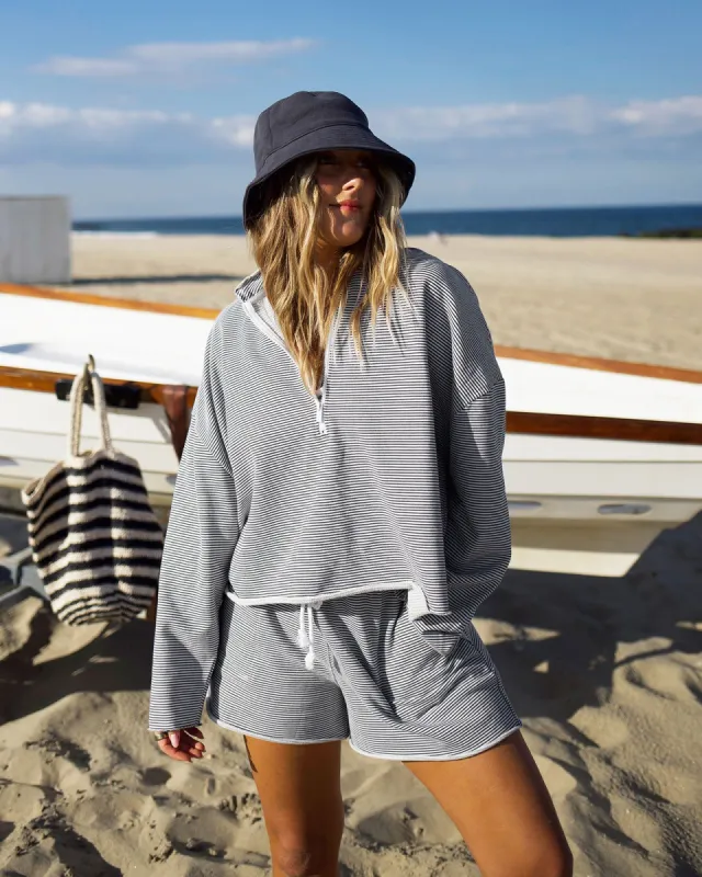 Stripe French Terry Beach Quarter Zip Pullover sold by Splendid