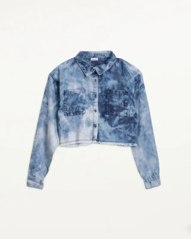 Girls Indigo Tie Dye Shirt sold by Splendid