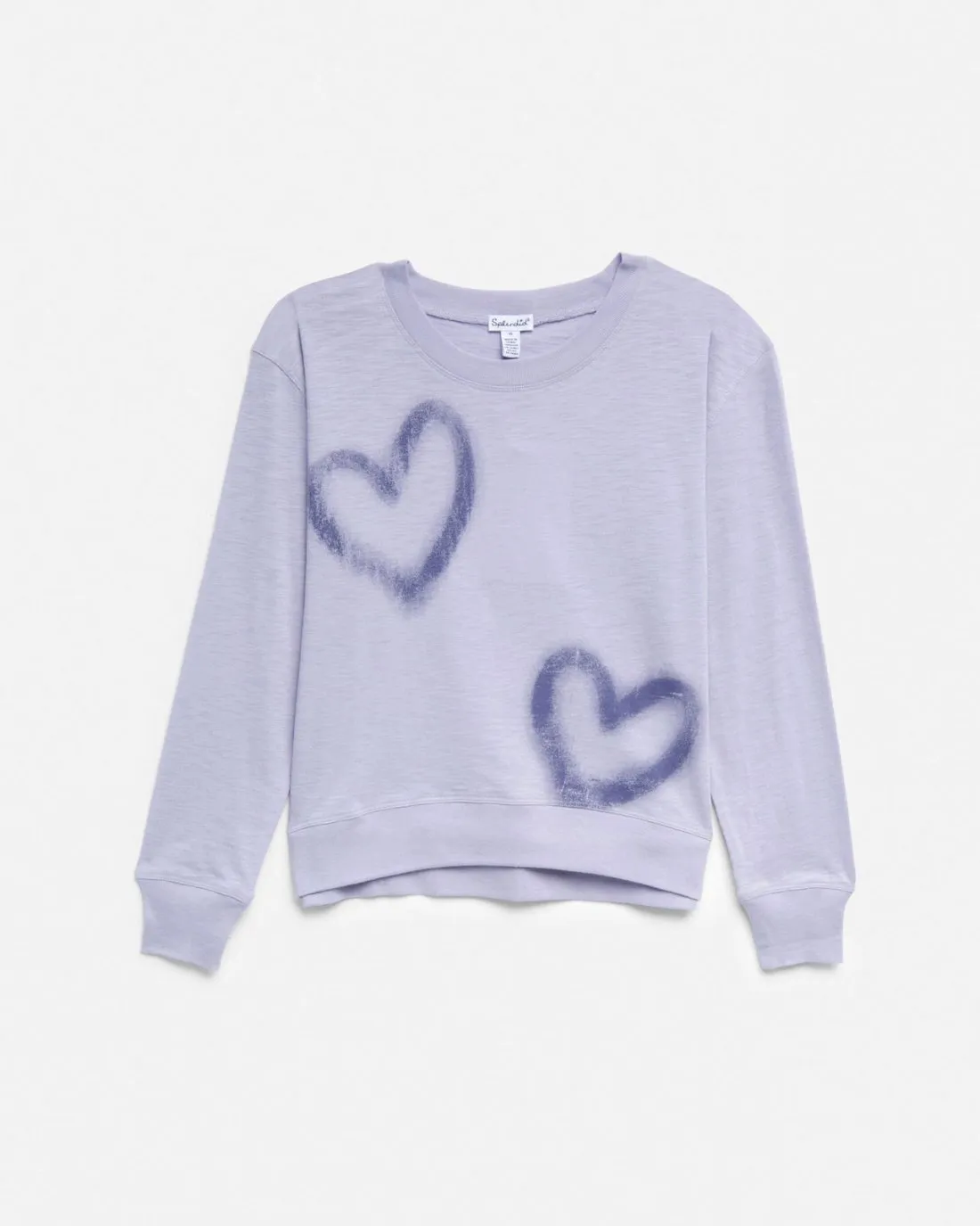 Girls Long Sleeve Lavender Heart Sweatshirt sold by Splendid