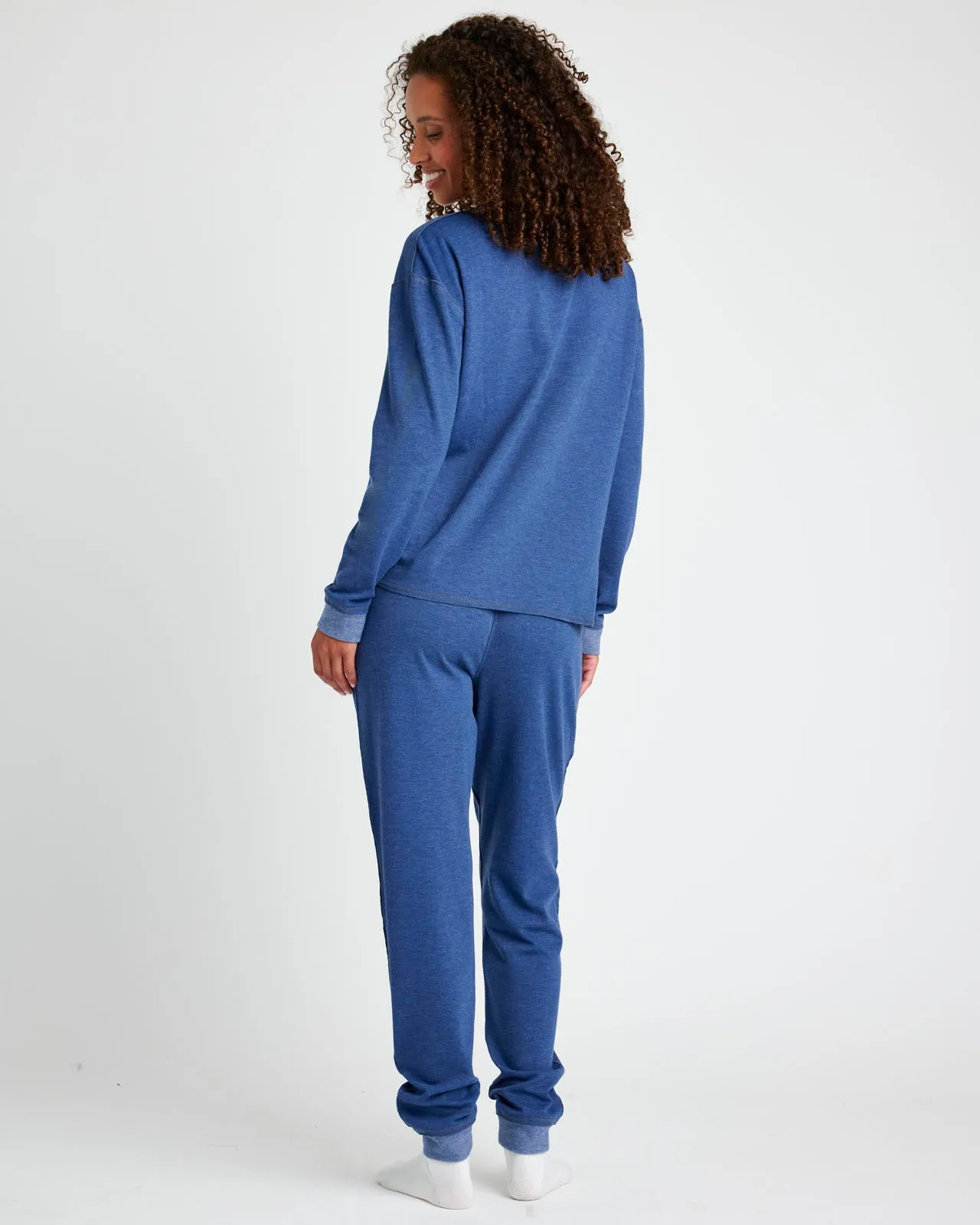 Navy Heather Long Sleeve Pullover & Jogger PJ Set sold by Splendid product image thumbnail 4