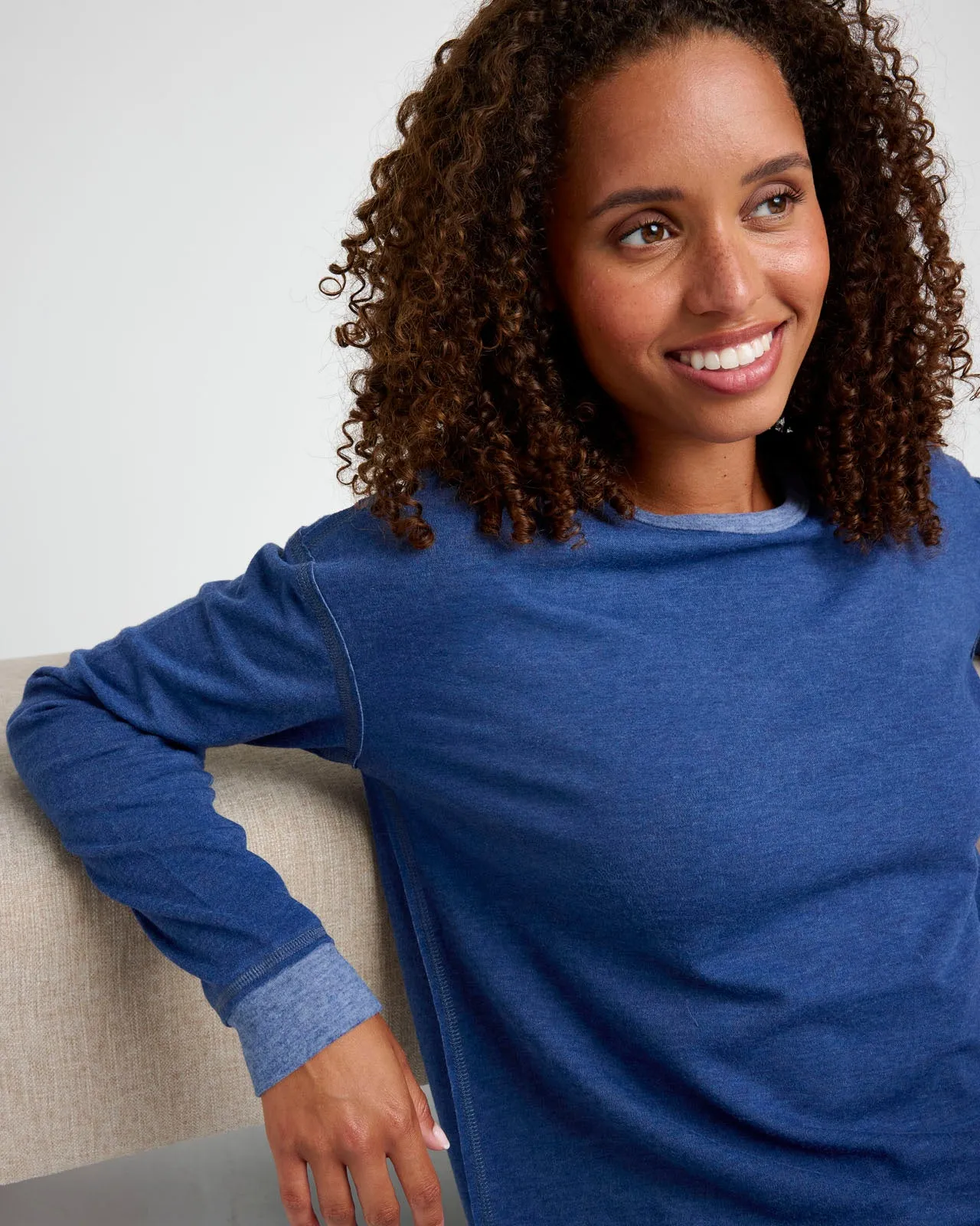 Navy Heather Long Sleeve Pullover & Jogger PJ Set sold by Splendid product image thumbnail 2