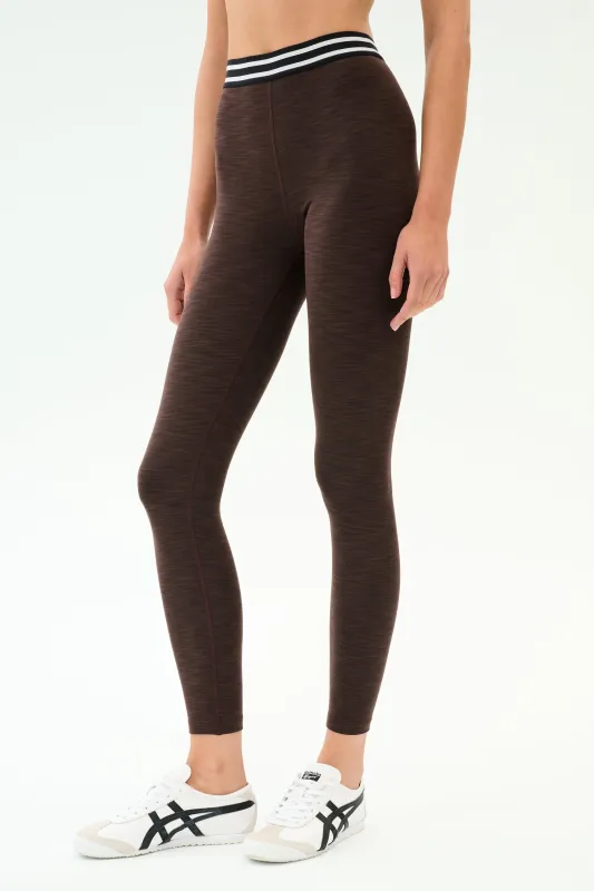 Bailey High Waist Active Rib 7/8 - Heather Dark Chocolate sold by Splits59
