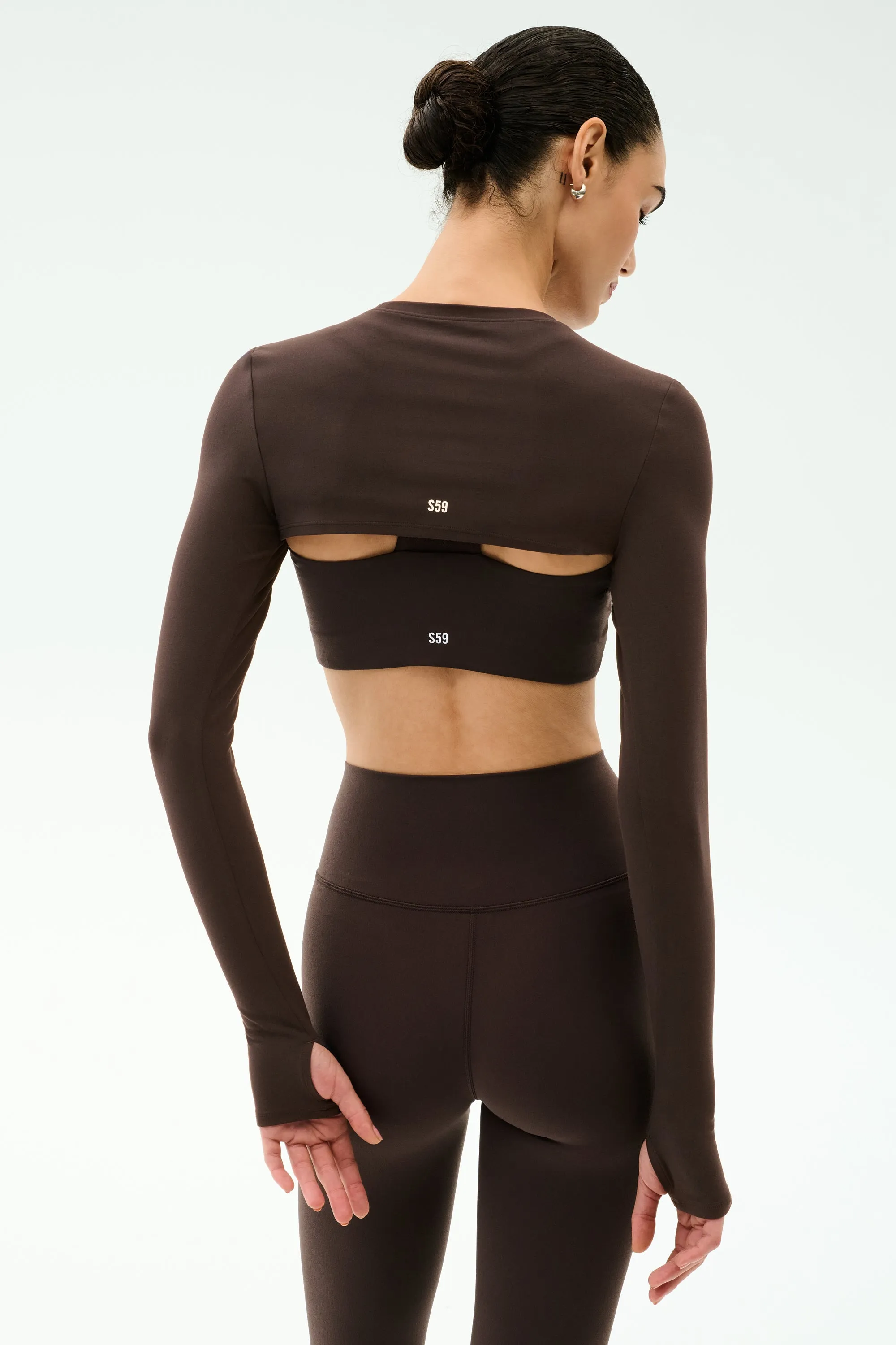 Amelia Airweight Lite Shrug - Dark Chocolate sold by Splits59 product image thumbnail 3