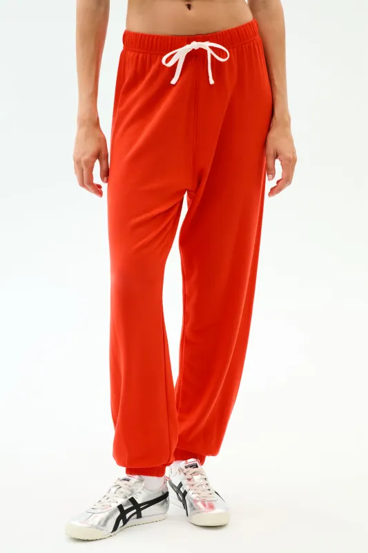 Andie Oversized Fleece Sweatpant - Lotus Red sold by Splits59
