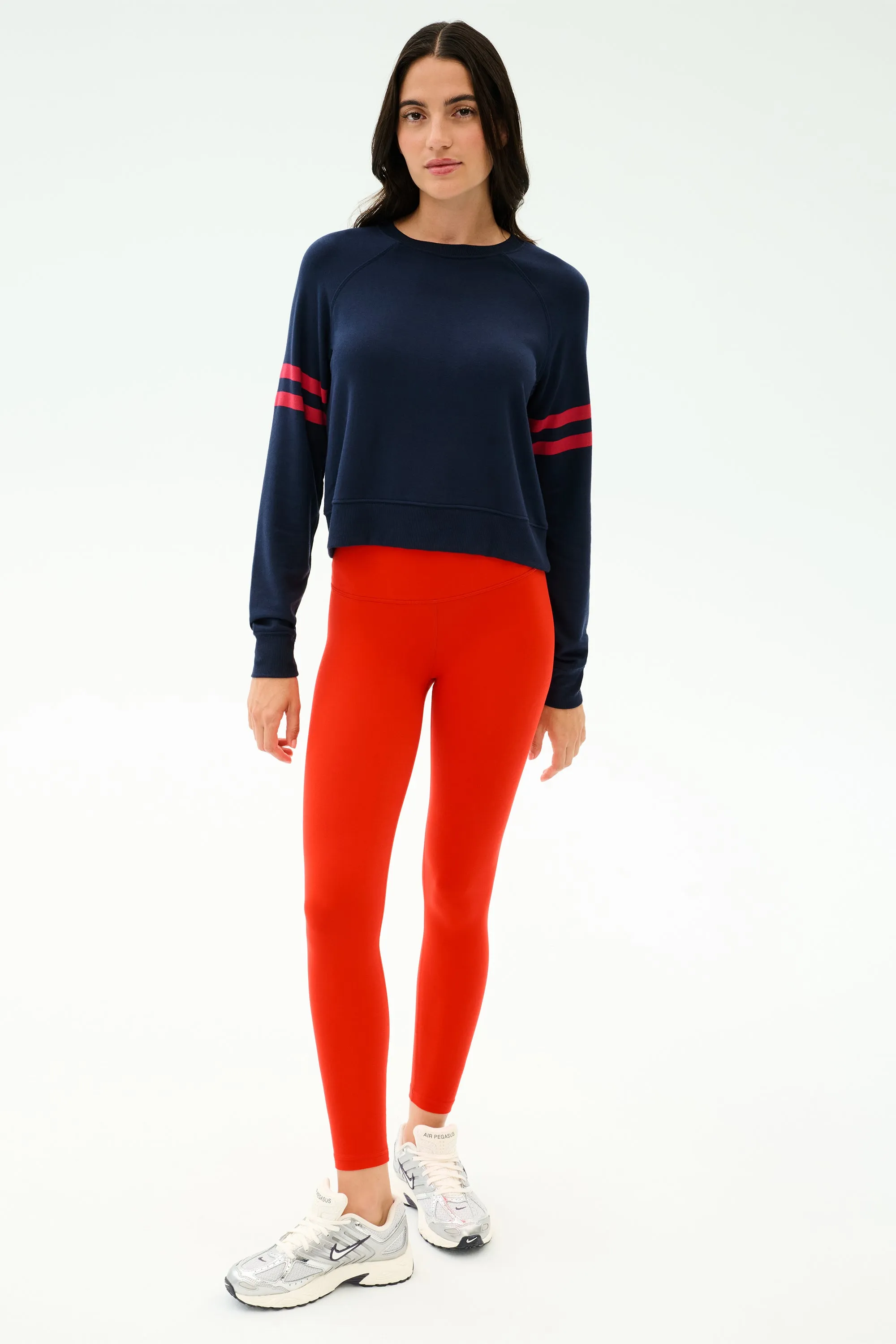 Brooks Stripe Fleece Sweatshirt - Indigo/Lotus Red sold by Splits59 product image thumbnail 4