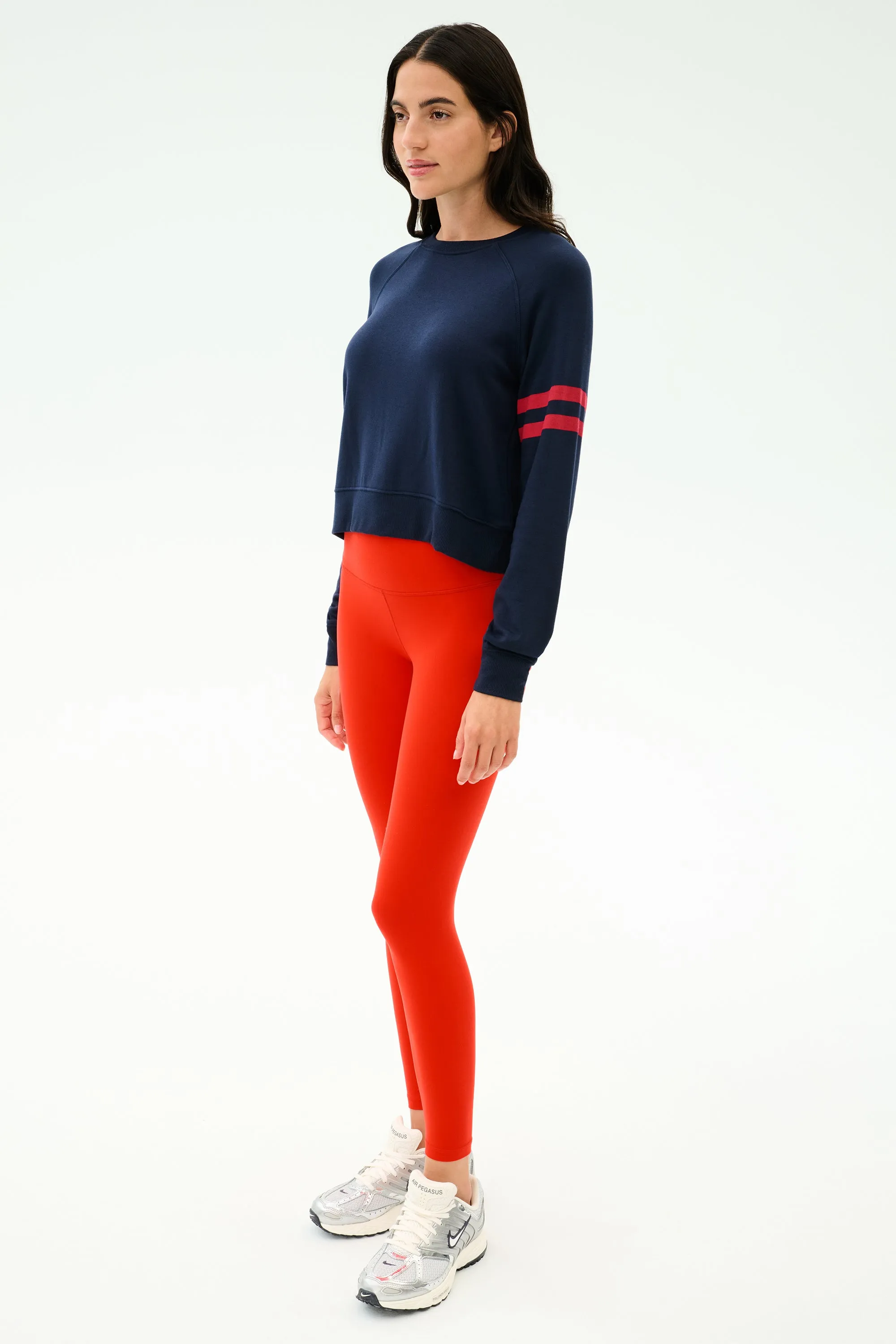 Brooks Stripe Fleece Sweatshirt - Indigo/Lotus Red sold by Splits59 product image thumbnail 5