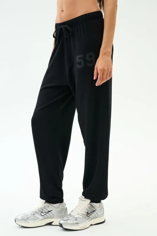 Andie Oversized Fleece Varsity 59 Sweatpant - Black/59 sold by Splits59