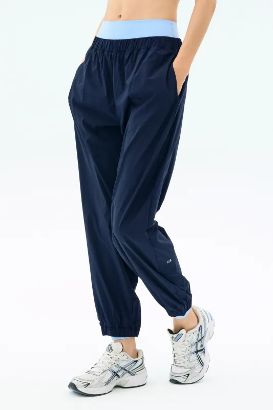 Megan Woven Nylon Jogger - Indigo sold by Splits59